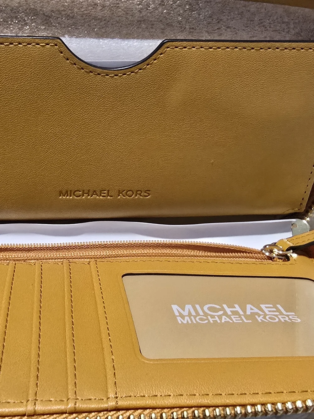 Michael Kors Mustard Yellow Leather Crossbody Bag